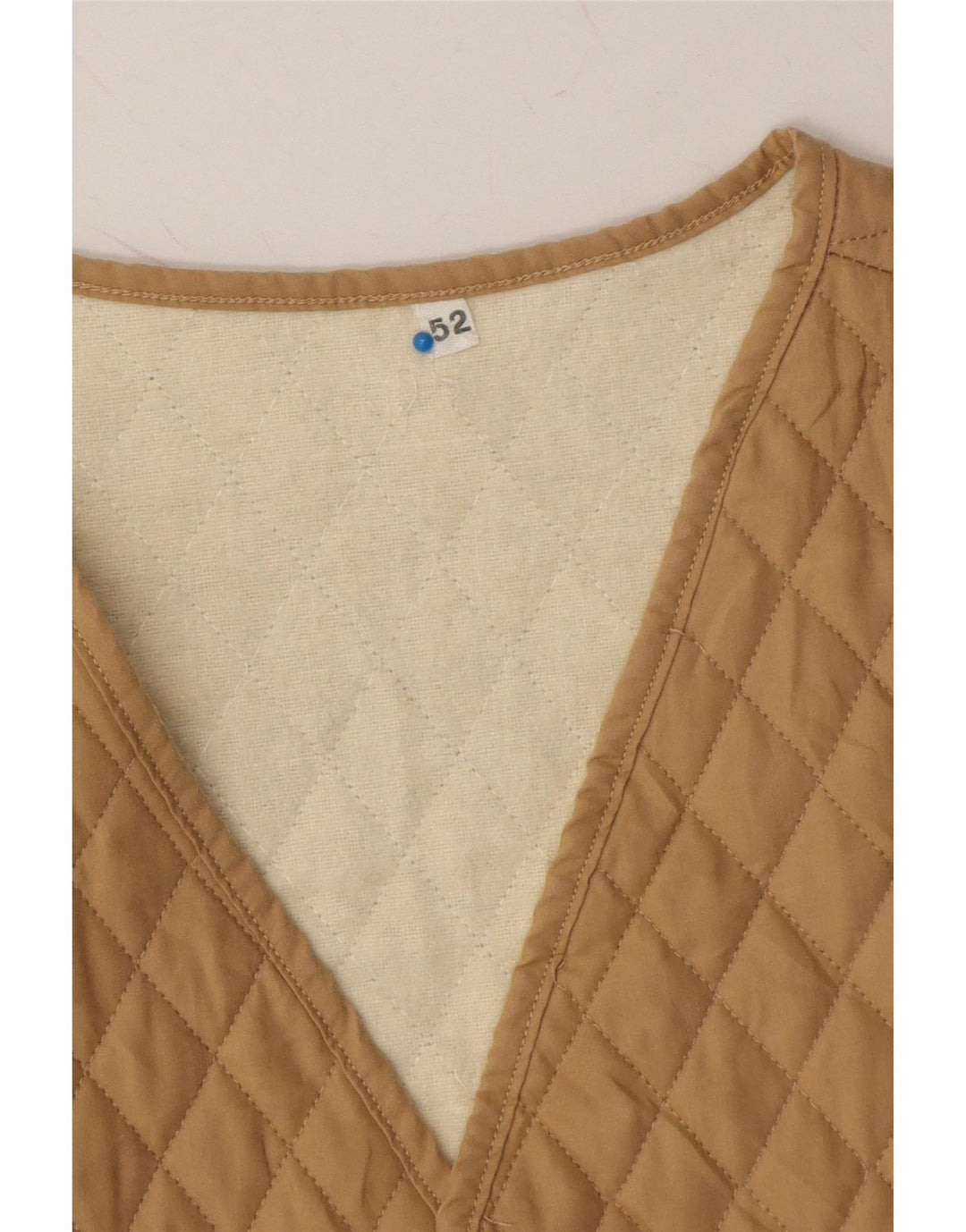 VINTAGE Womens Quilted Gilet IT 52 2XL Beige Cotton Vintage Vintage and Second-Hand Vintage from Messina Hembry 