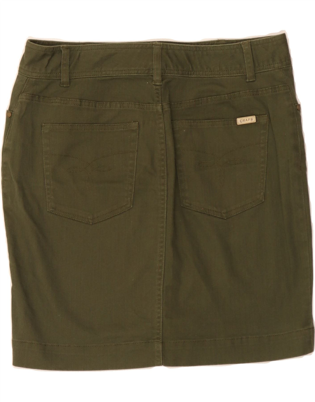 CHAPS Womens Denim Skirt US 8 Medium W34  Khaki Cotton Vintage Chaps and Second-Hand Chaps from Messina Hembry 