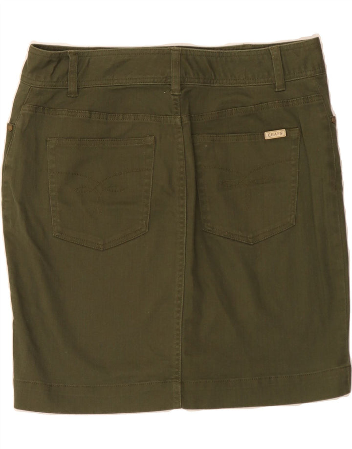 CHAPS Womens Denim Skirt US 8 Medium W34  Khaki Cotton Vintage Chaps and Second-Hand Chaps from Messina Hembry 