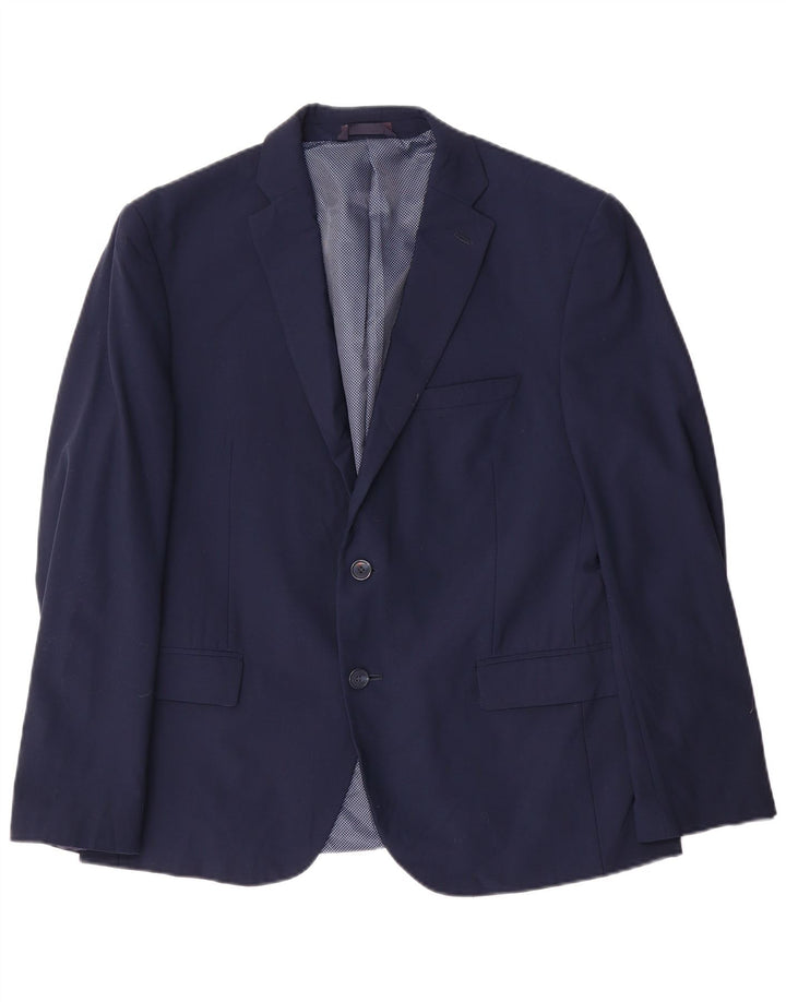 Marks & Spencer Herren-Blazer, kurz, mit 2 Knöpfen, UK 42, XL, Marineblau, Wolle