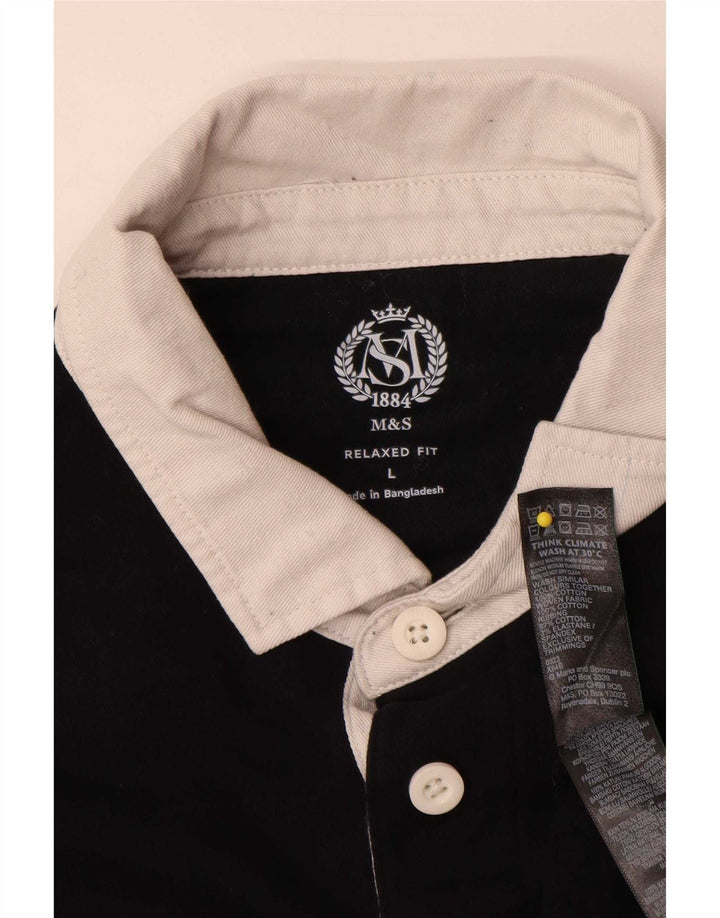 Marks & Spencer Herren-Sweatshirt mit entspannter Passform, groß, Schwarz, Farbblock