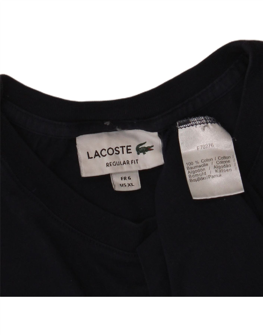 LACOSTE Herren-T-Shirt mit normaler Passform, Größe 6 XL, marineblaue Baumwolle