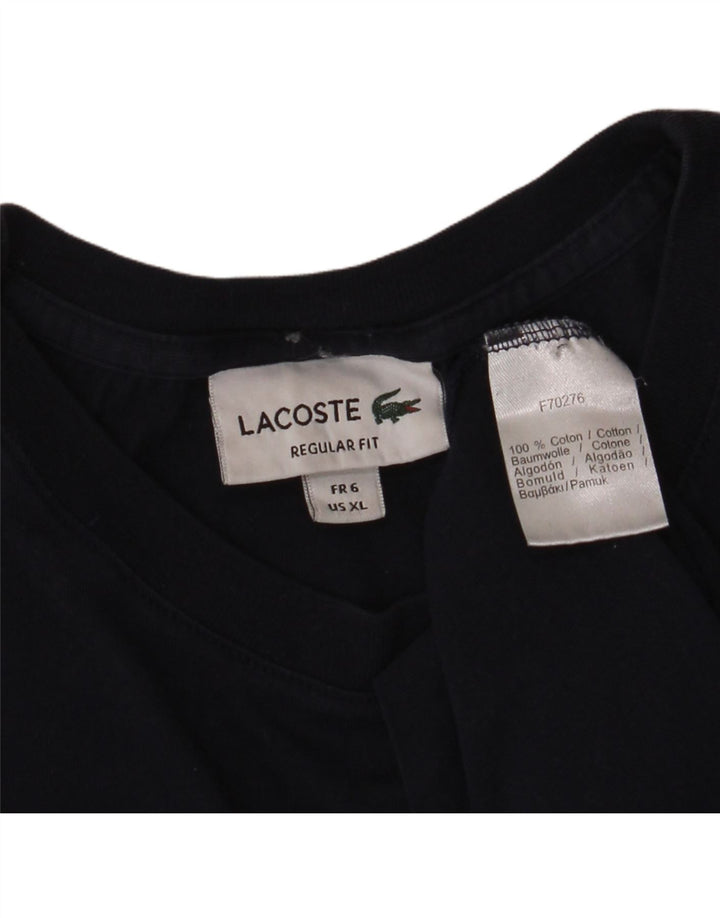 LACOSTE Herren-T-Shirt mit normaler Passform, Größe 6 XL, marineblaue Baumwolle