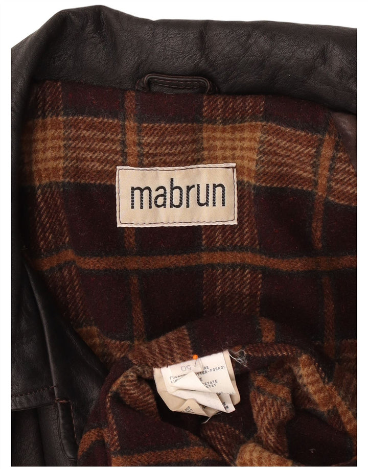 MABRUN Damen Übergroßer Ledermantel IT 50 XL Braunes Leder