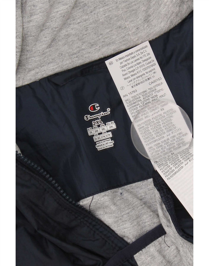 Champion Jungen-Regenjacke mit Kapuze, 15–16 Jahre, 2XL, Marineblau, Polyester