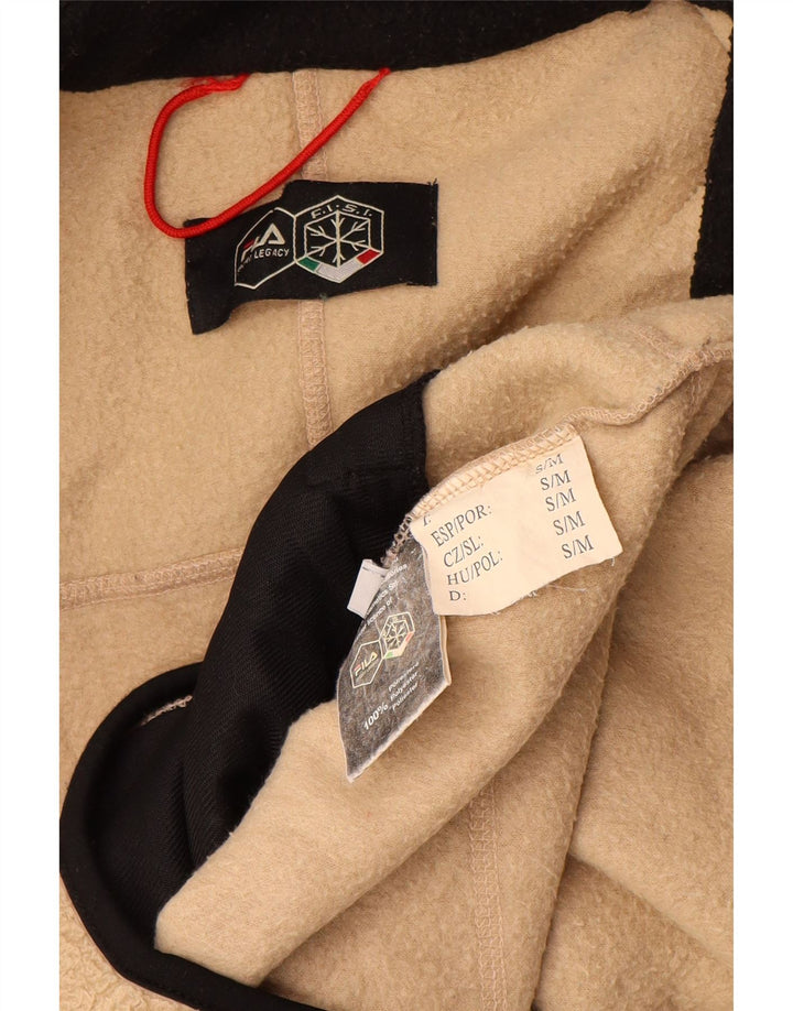 FILA Herren-Fleecejacke mit lockerer Passform, UK 36, Small, Beige, Farbblock-Polyester