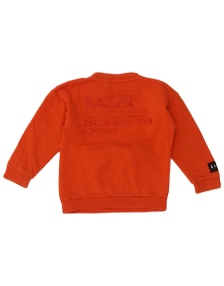 Ted Baker Jungen-Sweatshirt mit Grafik, 3–4 Jahre, orangefarbene Baumwolle