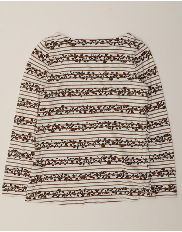 Joules Damen-Top, langärmelig, UK 6 XS, weiß gestreift, Baumwolle