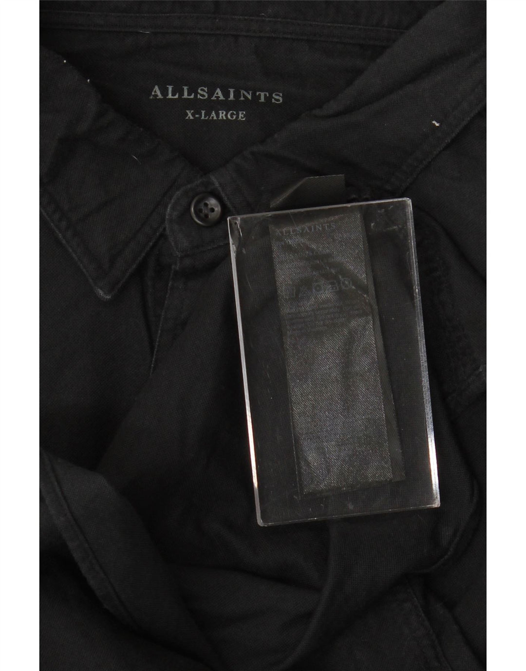 ALL SAINTS Herrenhemd XL Schwarz Baumwolle