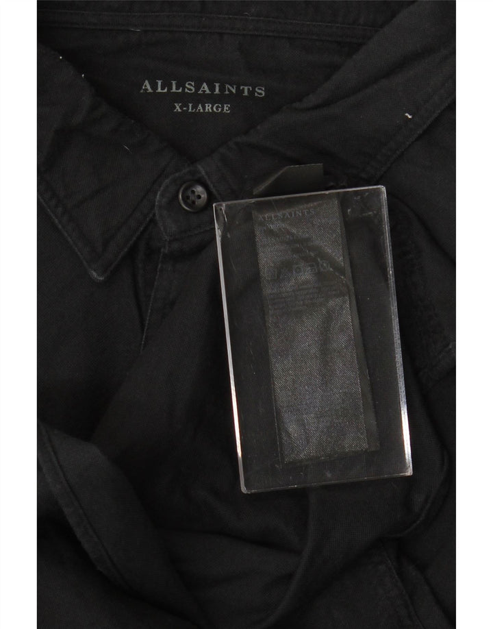 ALL SAINTS Herrenhemd XL Schwarz Baumwolle