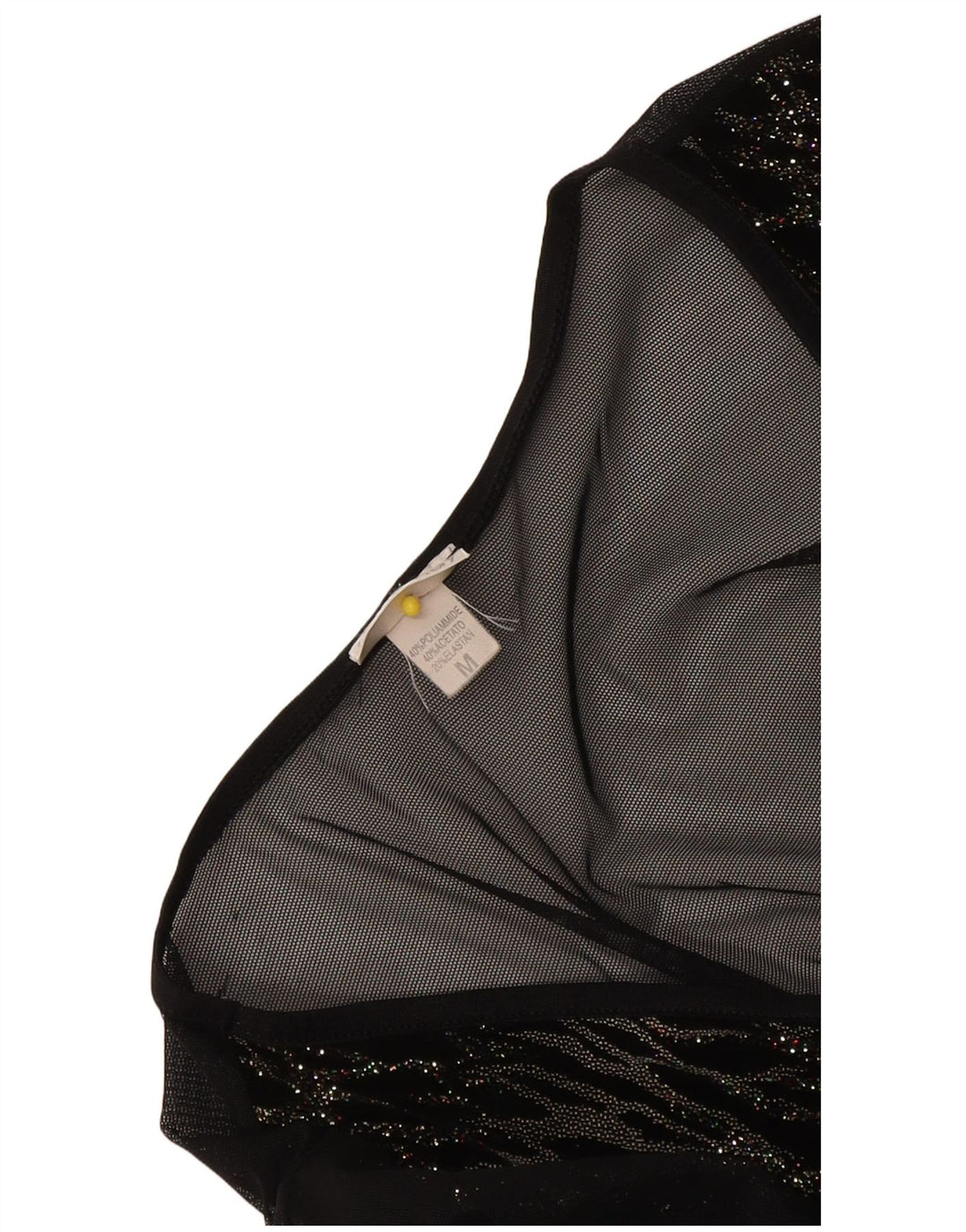 Yamamay Damen-Oberteil, langärmelig, durchsichtig, UK 12, mittelschwarz gestreift