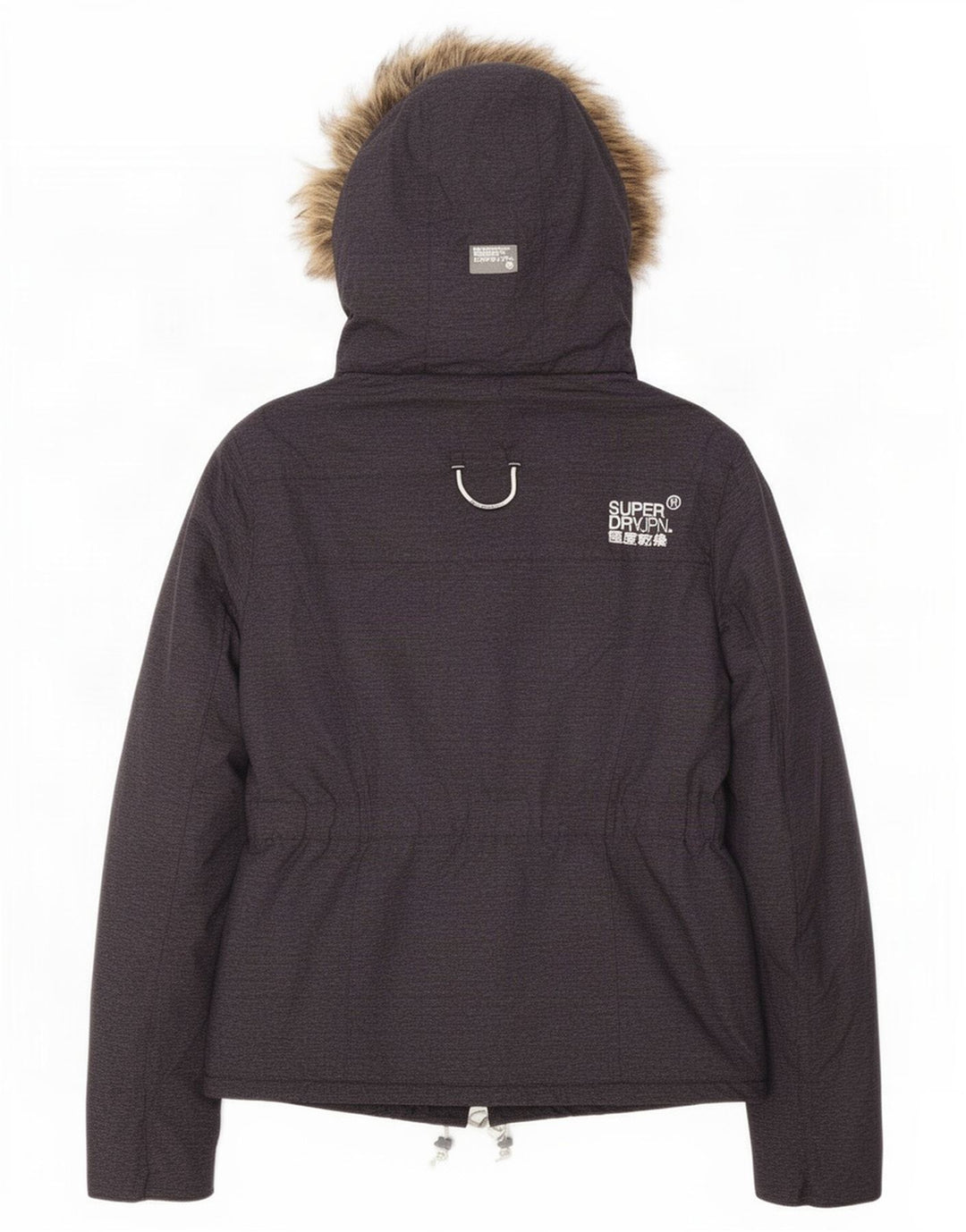 Superdry Damen-Windbreakerjacke mit Kapuze, UK 12, Mittelgrau, Polyester