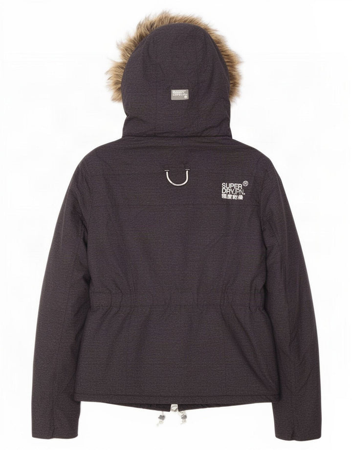 Superdry Damen-Windbreakerjacke mit Kapuze, UK 12, Mittelgrau, Polyester