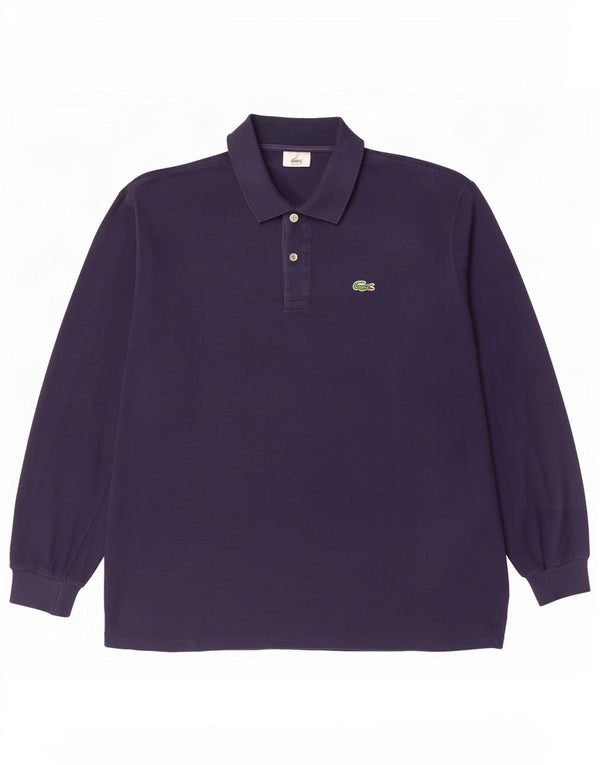 Lacoste Herren-Langarm-Poloshirt, Größe 7 2XL, marineblaue Baumwolle