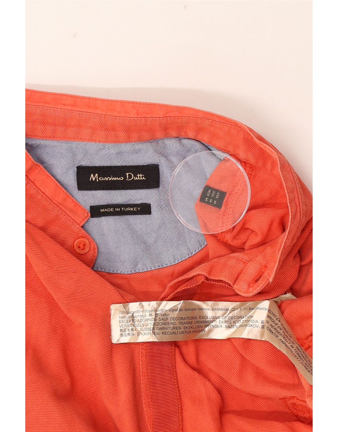 Massimo Dutti Herren Poloshirt Mittelorange Baumwolle