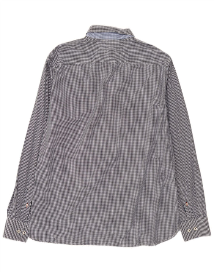 Tommy Hilfiger Herren-Hemd mit individueller Passform, große blaue Gingham-Baumwolle