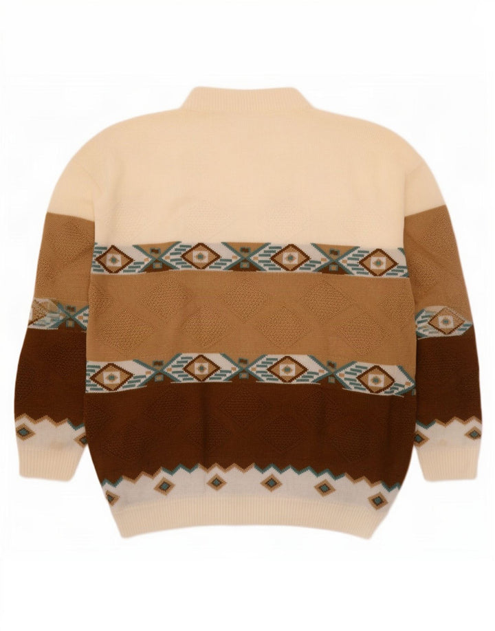 Vintage Herren Rollkragenpullover Pullover XL Mehrfarbig Geometrisch