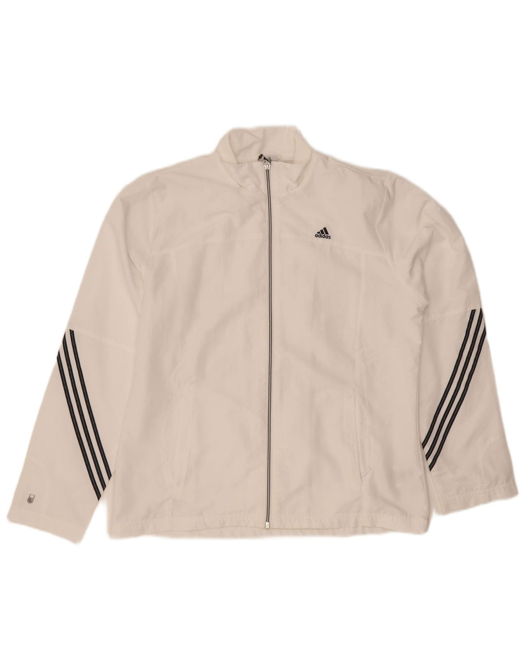 Adidas Damen Climalite Trainingsanzug Top Jacke UK 16 Large Weiß Polyester