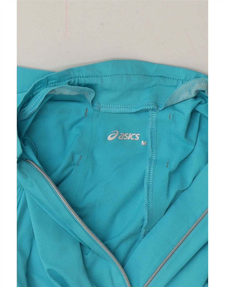 Asics Damen-Pullover-Trainingsanzugoberteil mit Reißverschluss, UK-Gr. 12, mittelblau, geometrisch