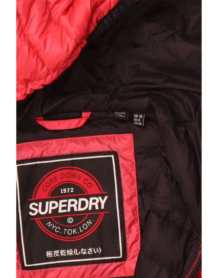 SUPERDRY Wattierte Damenjacke mit Kapuze, UK 10, Größe S, Rosa
