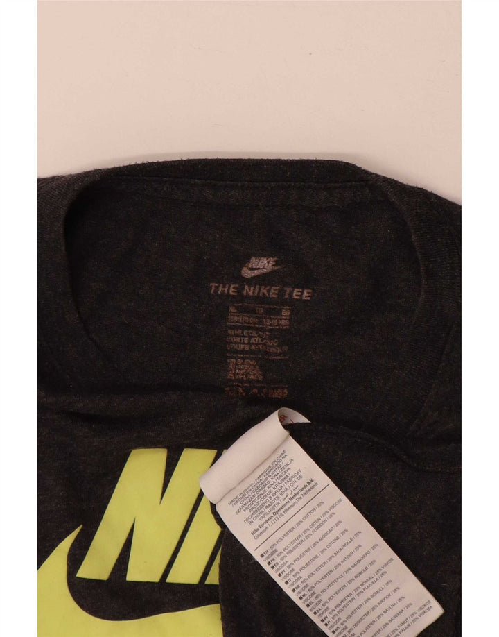 Nike Jungen Graphic Top Langarm 13–14 Jahre XL Graue Baumwolle