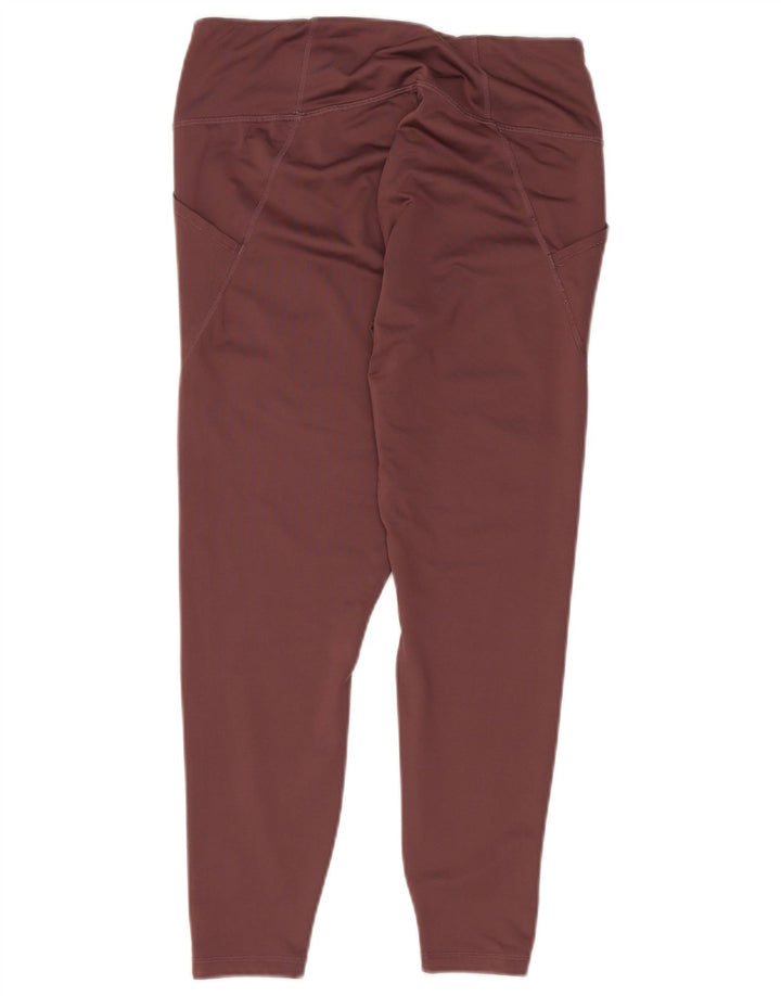 PUMA Damen Crop Leggings UK 16 Large Burgunderrot Polyester