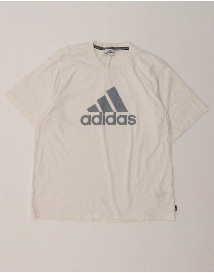 ADIDAS Herren Grafik T-Shirt Top Große weiße Baumwolle