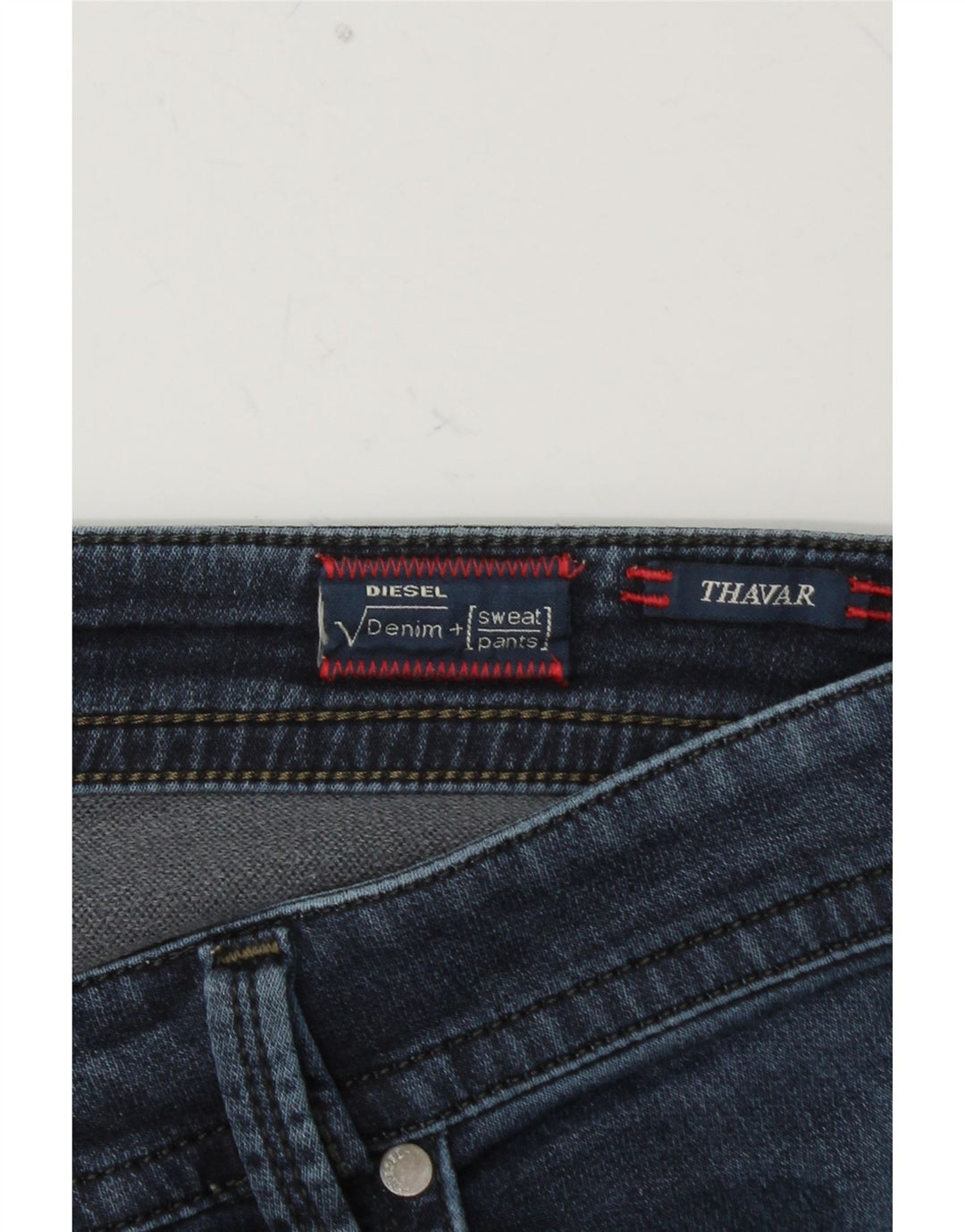 DIESEL Herren Thavar Skinny Jeans W32 L33 Blaue Baumwolle