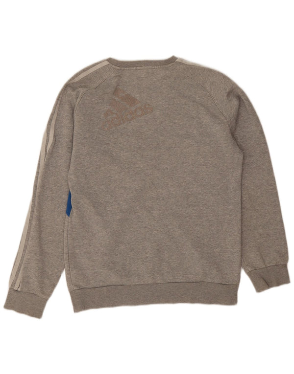 Adidas Herren Sweatshirt Pullover Small Grau Colourblock Baumwolle