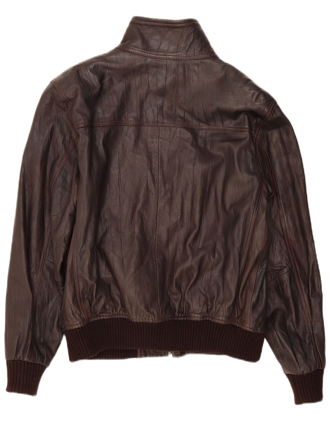 VINTAGE Herren Bomber Lederjacke UK 36 Kleines braunes Leder