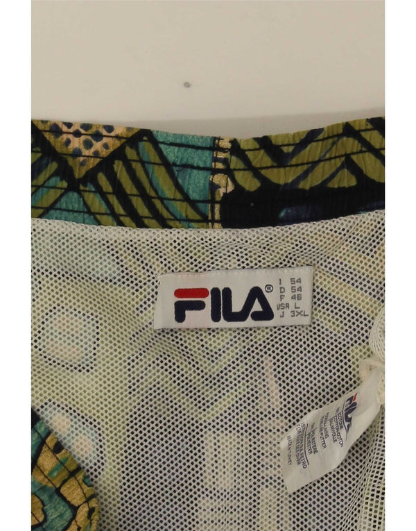 Fila Herren-Badeshorts, groß, mehrfarbig, geometrisch, Baumwolle