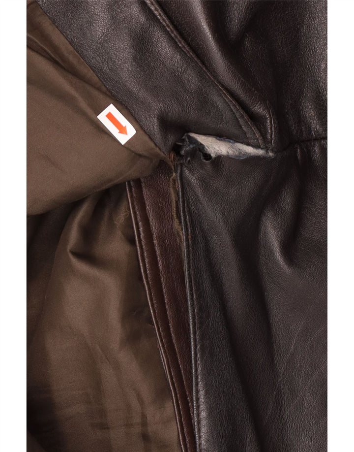 MAX MOSER Herren Ledermantel IT 56 3XL Braunes Leder