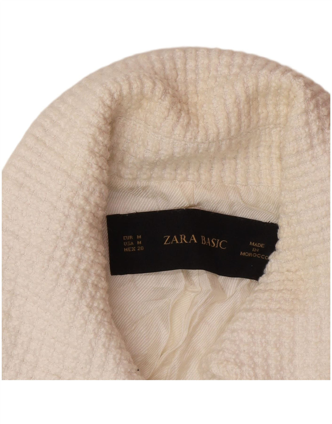 Zara Damen 1-Knopf-Blazerjacke UK 12 Mittelweiß