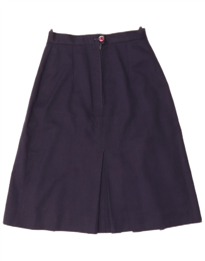 Vintage Damen A-Linie Rock W24 XS Marineblau