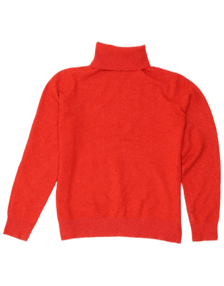 Marks & Spencer Damen-Pullover mit Rollkragen, Gr. 10, Größe S, rot gefleckt