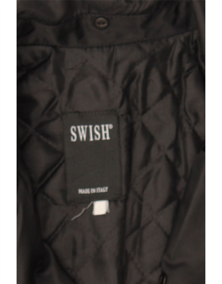 SWISH Womens Windbreaker Jacket UK 16 Large Black Vintage Swish and Second-Hand Swish from Messina Hembry 