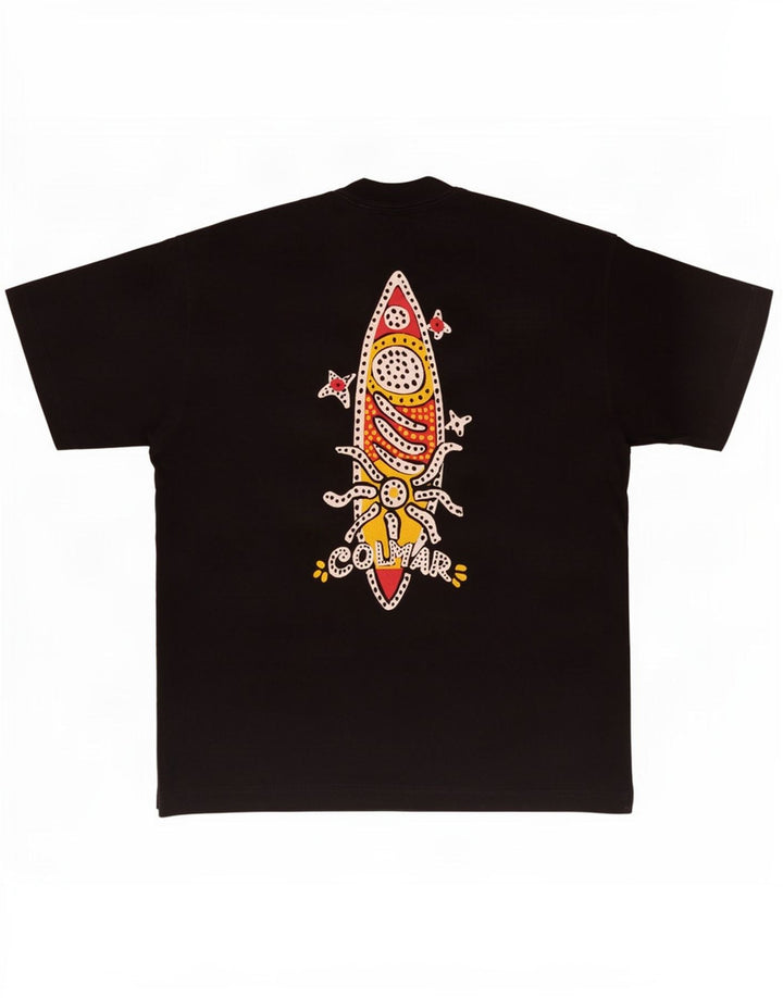Colmar Herren Grafik T-Shirt Top Medium Schwarz Baumwolle