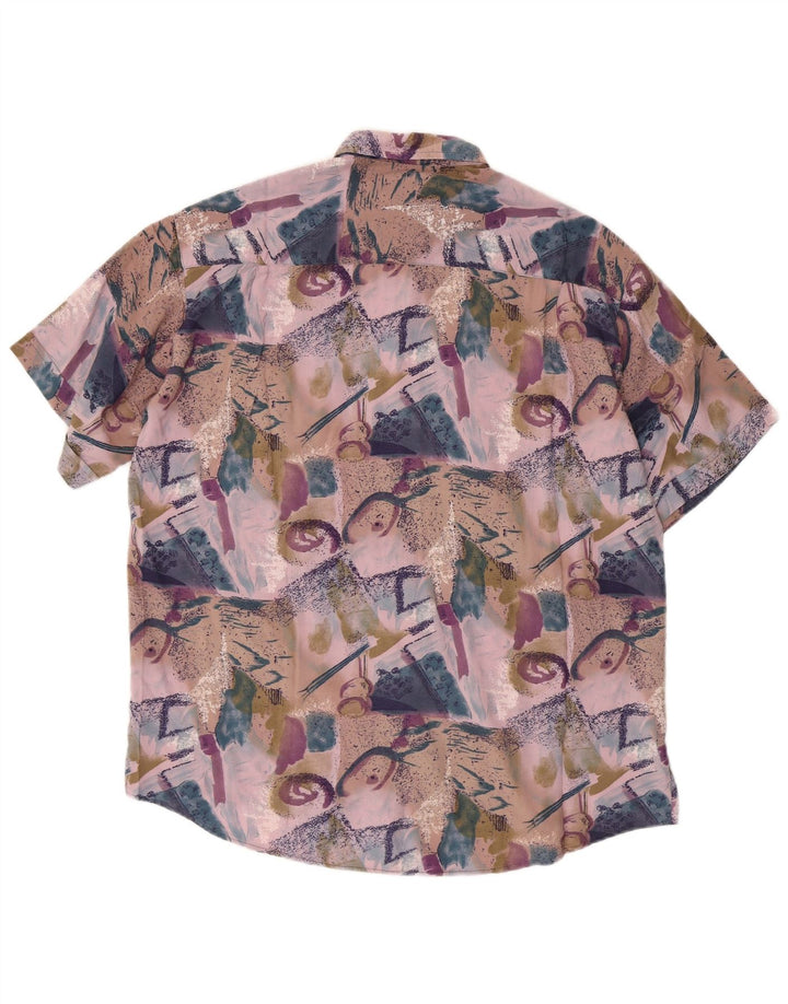 Coconut Herren-Kurzarmhemd, groß, mehrfarbig, Patchwork-Viskose