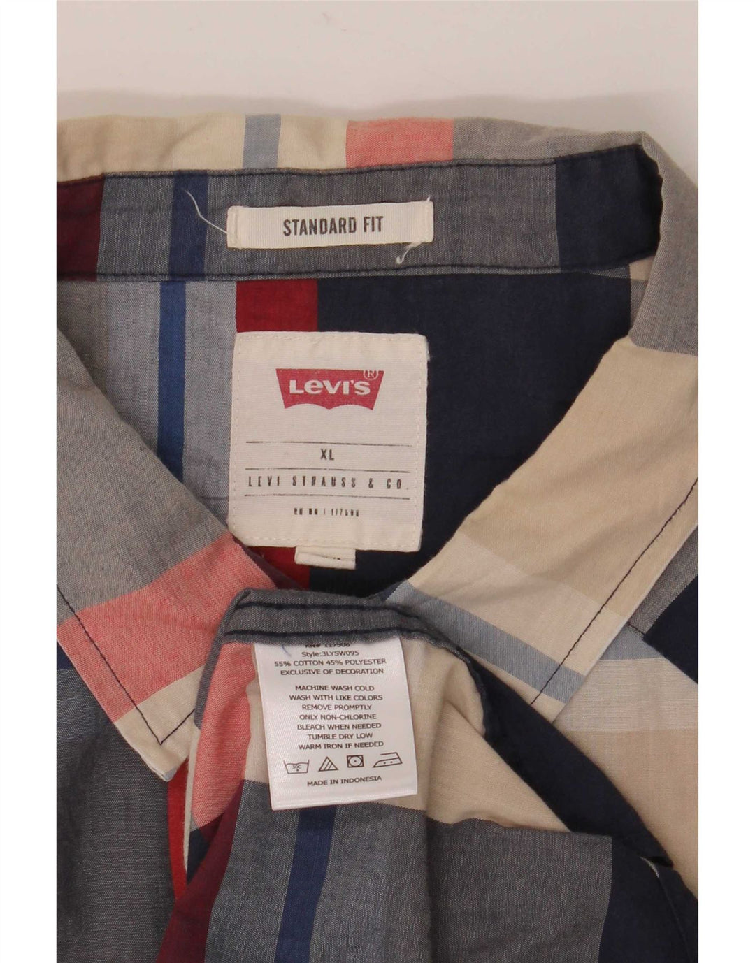 Levi's Herren-Hemd, kurzärmelig, Standard-Passform, XL, mehrfarbig, kariert, Baumwolle