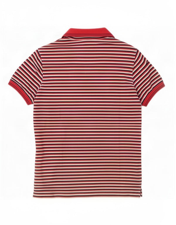 Liu Jo Damen Poloshirt UK 18 XL rot gestreift Baumwolle