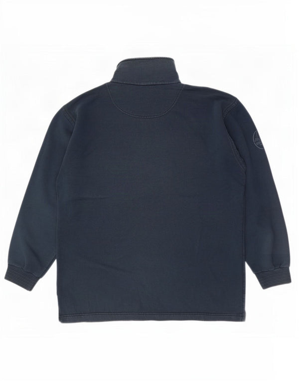 Murphy & Nye Herren-Sweatshirt mit Reißverschluss am Hals, groß, aus marineblauer Baumwolle