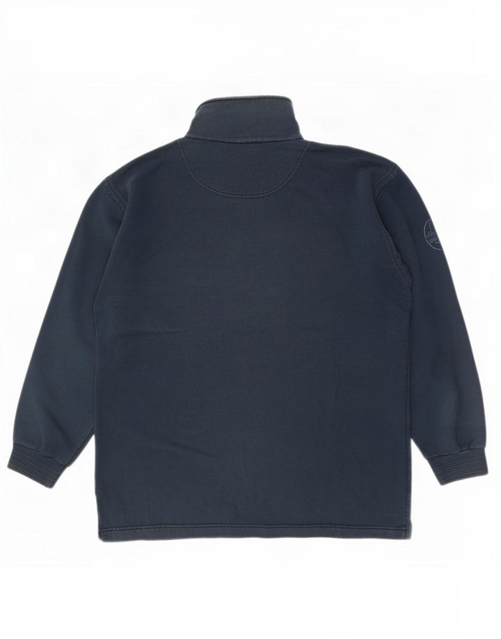Murphy & Nye Herren-Sweatshirt mit Reißverschluss am Hals, groß, aus marineblauer Baumwolle