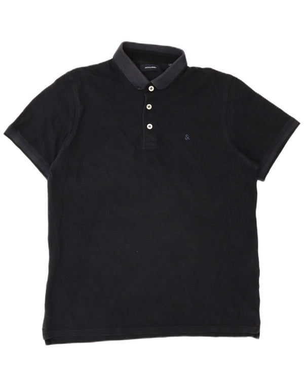 Jack & Jones Mens Polo Shirt XL Navy Blue Cotton