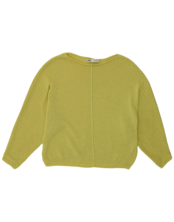 Zara Damen-Pullover, übergroß, U-Boot-Ausschnitt, Gr. 6, XS, Grün