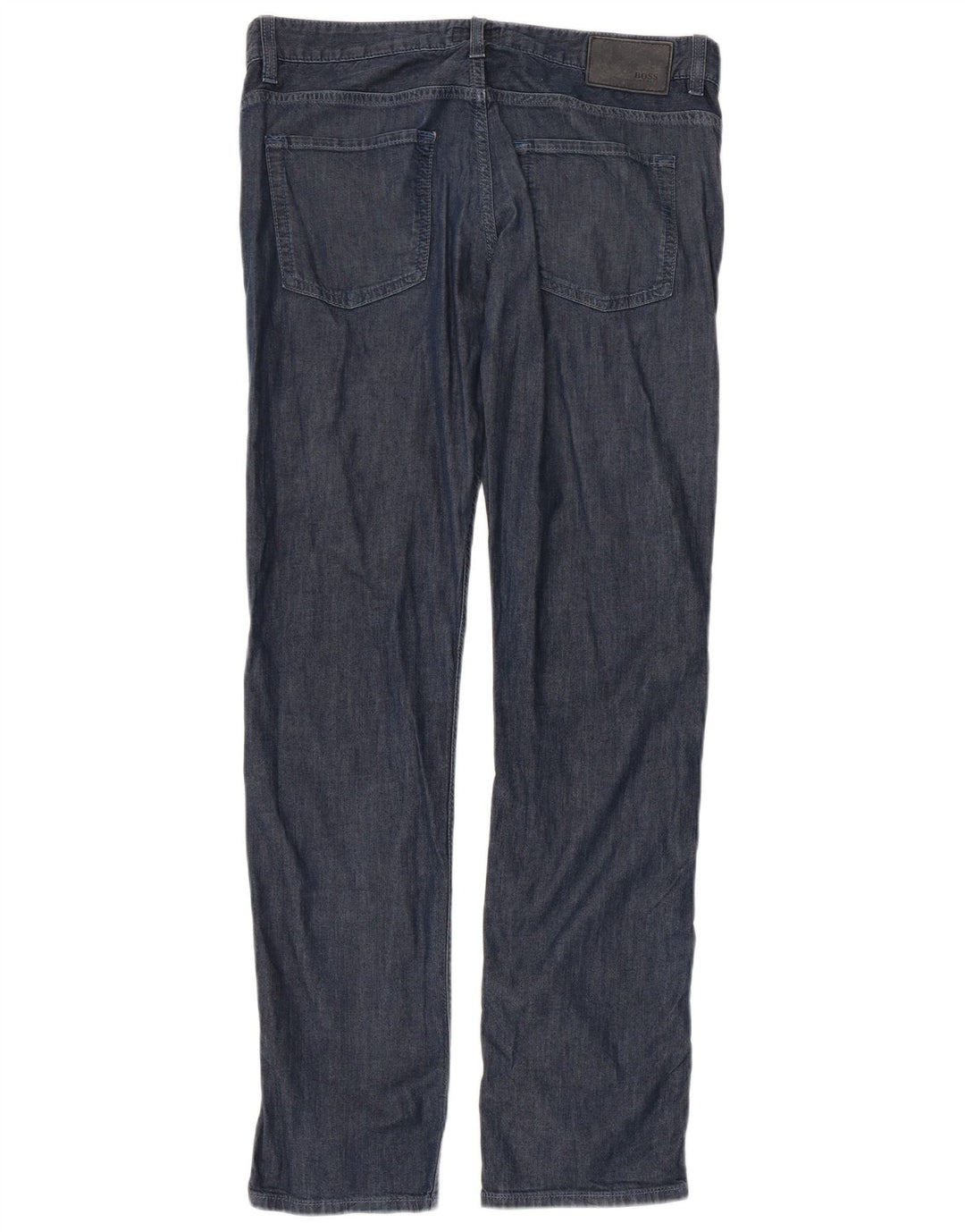 HUGO BOSS Gerade Chino-Hose für Herren, W34, L32, marineblaue Baumwolle