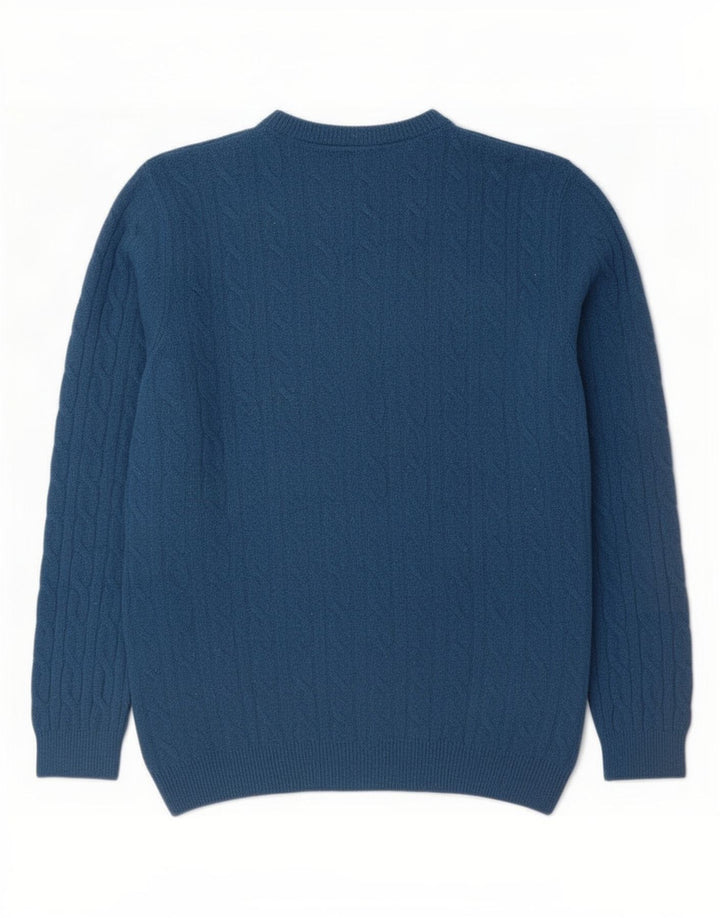 Timberland Herren-Pullover mit Rundhalsausschnitt, groß, blaue Lammwolle