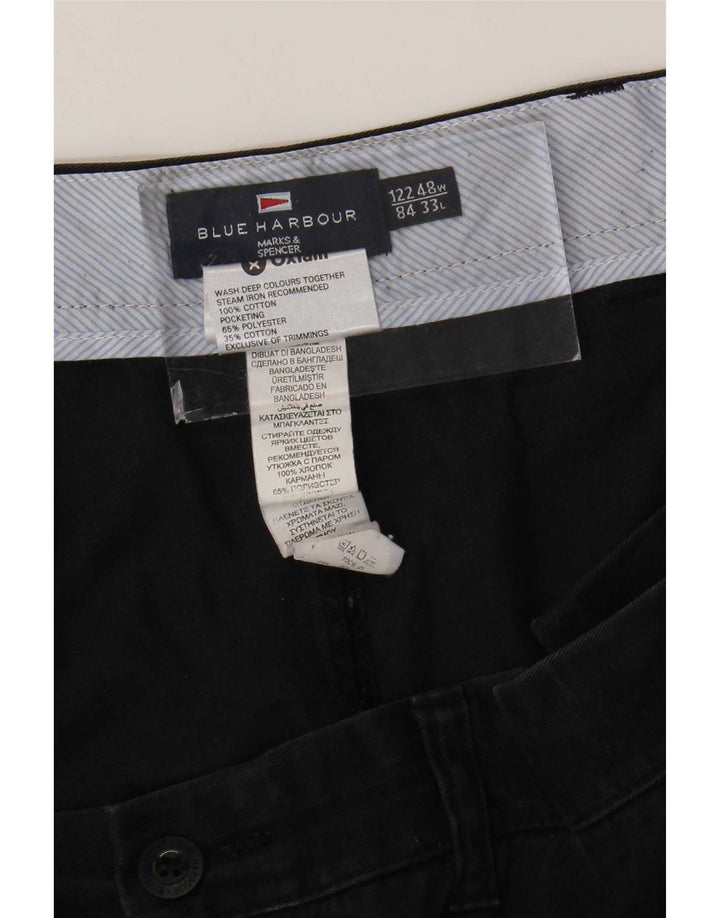 Marks & Spencer Herren Blue Harbour Gerade Chinohose W48 L33 Marineblau