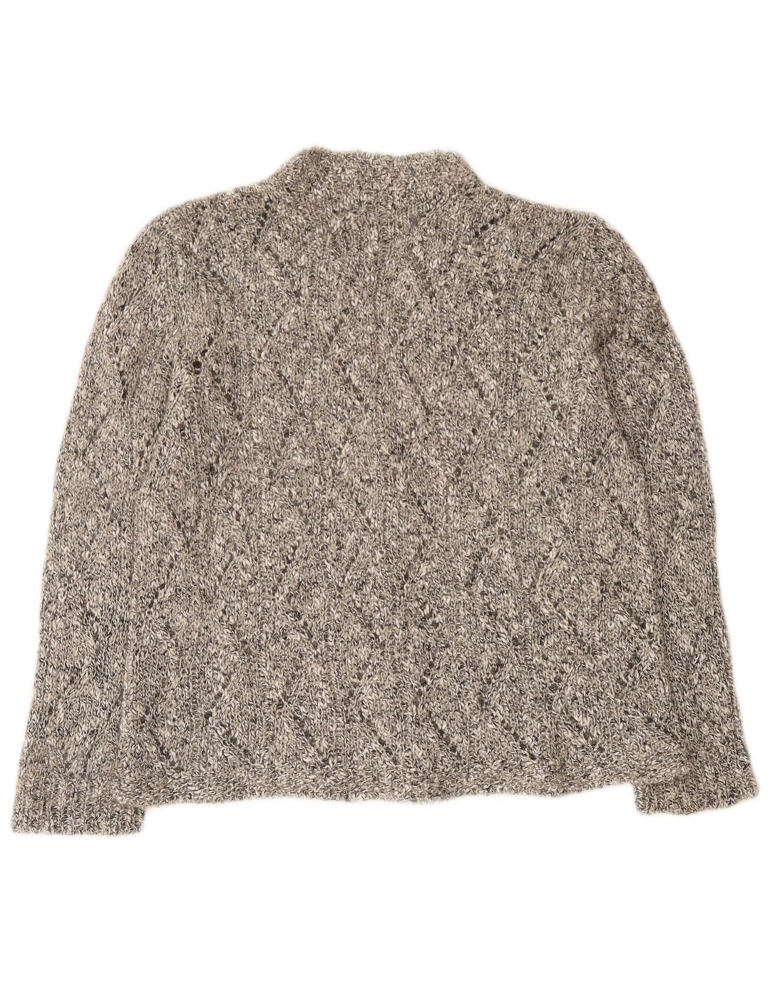 Vintage Damen Cardigan Pullover UK 12 Mittelgrau meliert