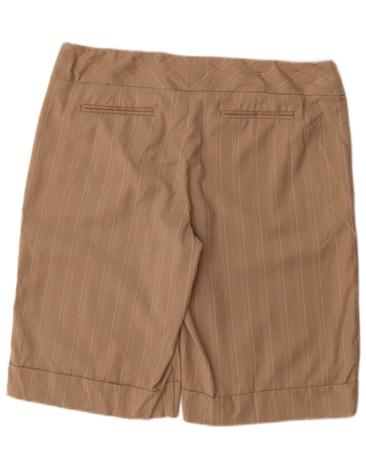 Mossimo Damen Chino-Shorts US 12 Large W32 Beige gestreift Polyester