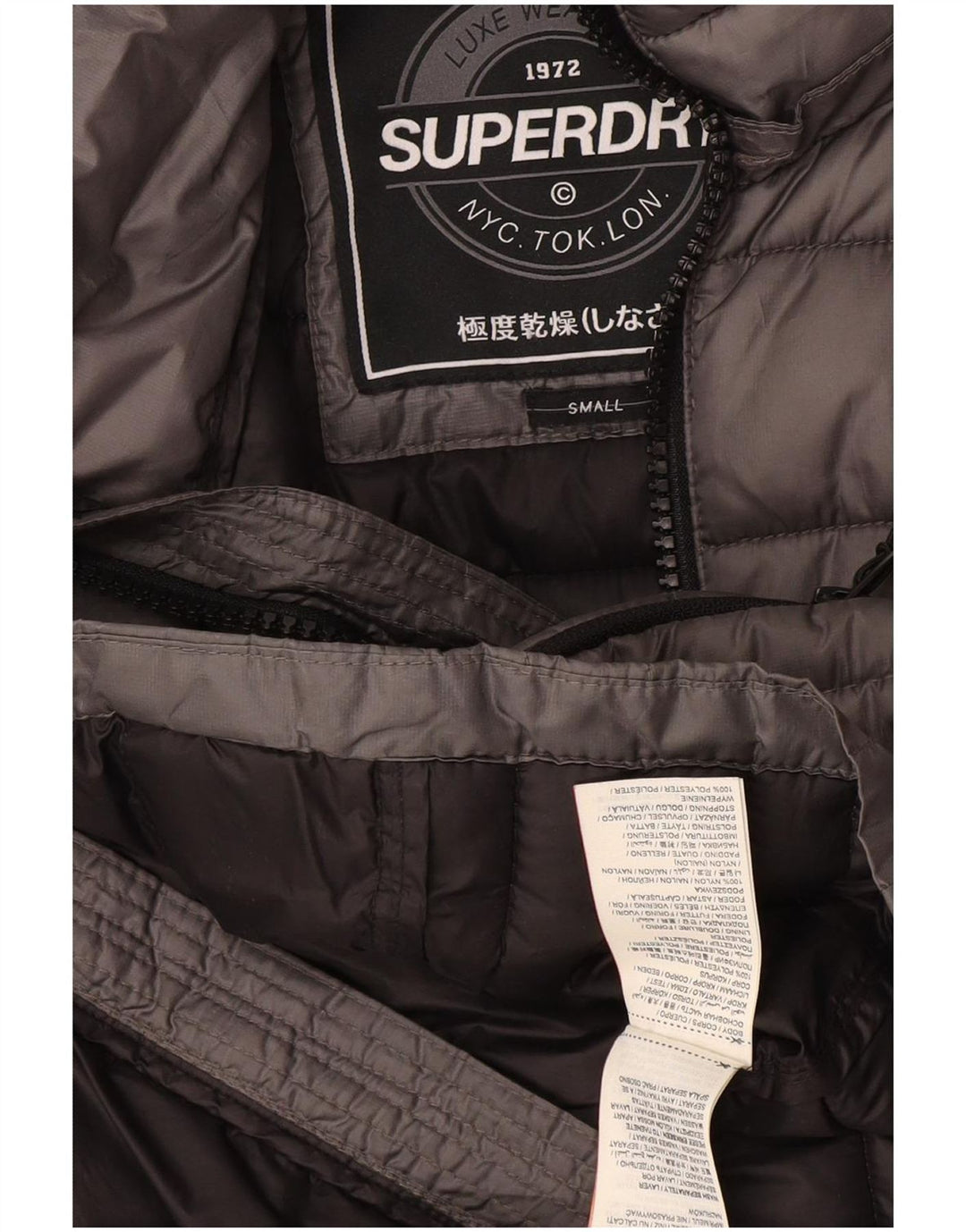 Superdry Damen Wattierte Weste UK 10 Small Grau Polyester
